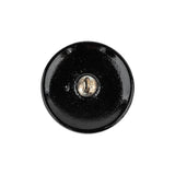 Vintage Blue Iris and Black Classical Shank Back Glass Button - 36L/23mm