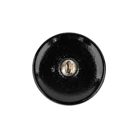 Vintage Blue Iris and Black Classical Shank Back Glass Button - 36L/23mm