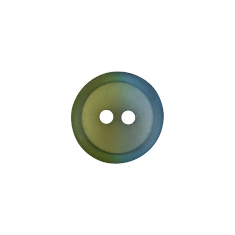 Italian Aqua Paradise and Lime 2-Hole Plastic Button - 24L/15mm