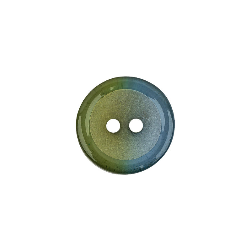 Italian Aqua Paradise and Lime 2-Hole Plastic Button - 24L/15mm