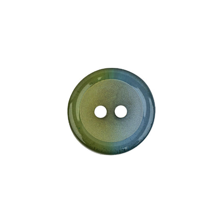 Italian Aqua Paradise and Lime 2-Hole Plastic Button - 24L/15mm