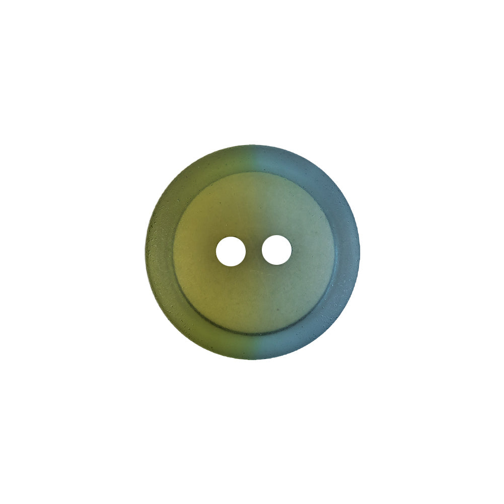 Italian Aqua Paradise and Lime 2-Hole Plastic Button - 28L/18mm