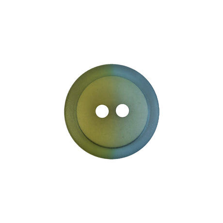 Italian Aqua Paradise and Lime 2-Hole Plastic Button - 28L/18mm