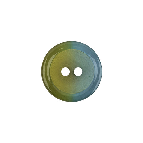 Italian Aqua Paradise and Lime 2-Hole Plastic Button - 28L/18mm