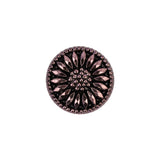 Vintage Amethyst Floral Shank Back Glass Button - 28L/18mm