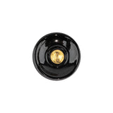 Vintage Black Classical Shank Back Glass Button - 28L/18mm