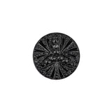 Vintage Black Classical Shank Back Glass Button - 28L/18mm