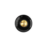 Vintage Black Classical Shank Back Glass Button - 22L/14mm