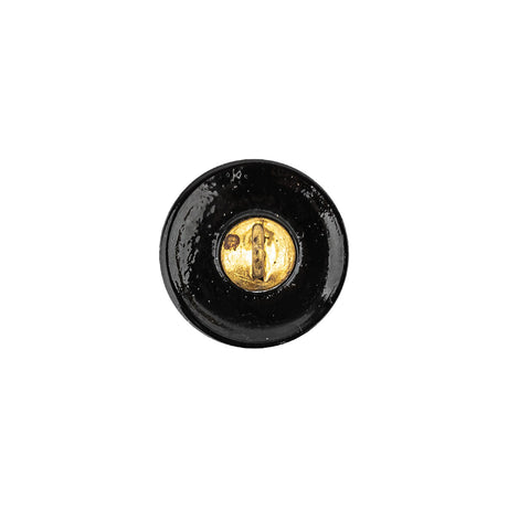 Vintage Black Classical Shank Back Glass Button - 22L/14mm
