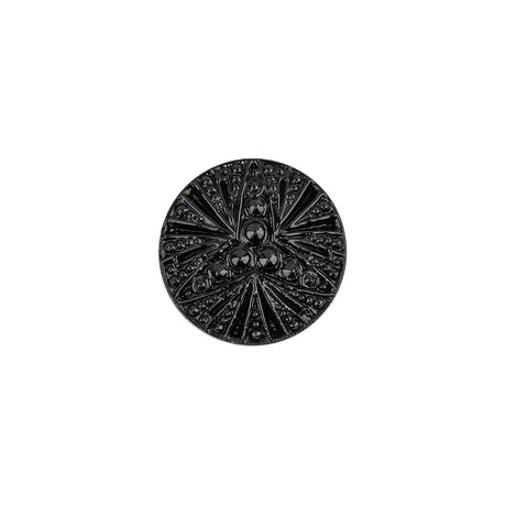 Vintage Black Classical Shank Back Glass Button - 22L/14mm
