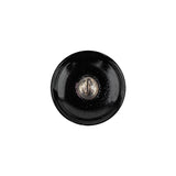 Vintage Blue Iris and Black Floral Shank Back Glass Button - 28L/18mm