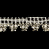Vintage Czech Crystal Rhinestones on White Mesh Fringe Trimming - 1"