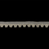 Vintage Czech Crystal Rhinestones on White Mesh Fringe Trimming - 1"