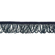 Vintage Blue Iris and Navy Beaded Looped Fringe Trim - 1.625"