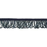 Vintage Blue Iris and Navy Beaded Looped Fringe Trim - 1.625"