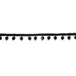 Vintage Black Faceted Bead Fringe - 0.875"
