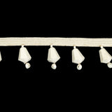 Vintage Chalk White and Ivory Beaded Fringe - 1"