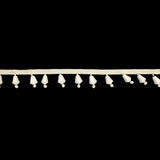 Vintage Chalk White and Ivory Beaded Fringe - 1"