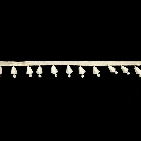 Vintage Chalk White and Ivory Beaded Fringe - 1"