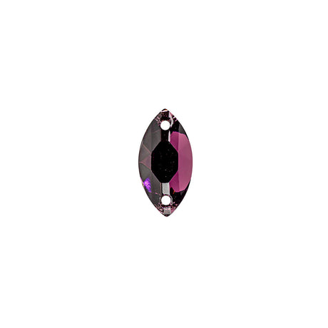 Vintage Swarovski Amethyst Marquis Cut Flat Back Sew-on Crystal Rhinestone - 0.25" x 0.5"