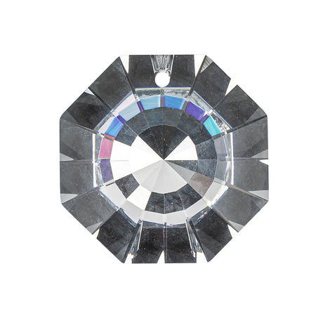 Vintage Swarovski Crystal Reverse Mirror Coated Faceted Pendant - 1.0625" x 1.0625"