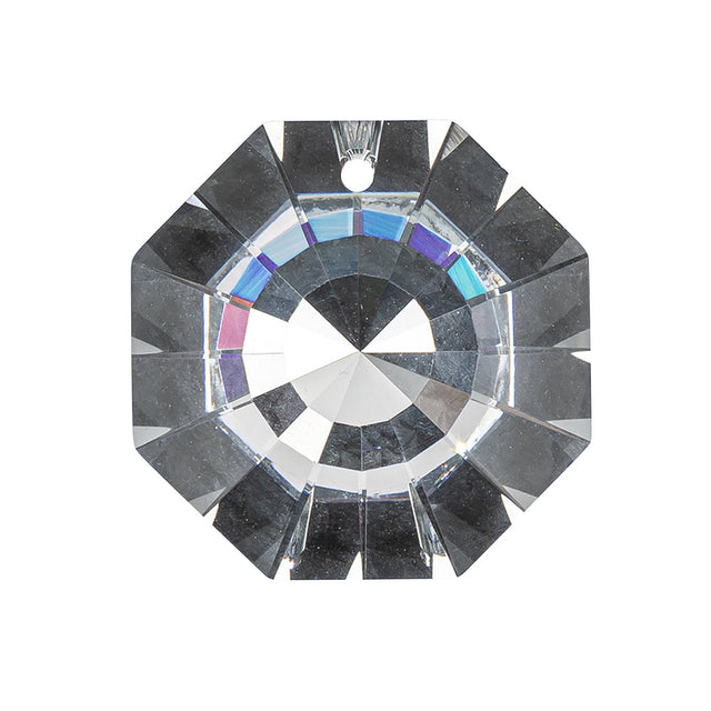 Vintage Swarovski Crystal Reverse Mirror Coated Faceted Pendant - 1.0625" x 1.0625"