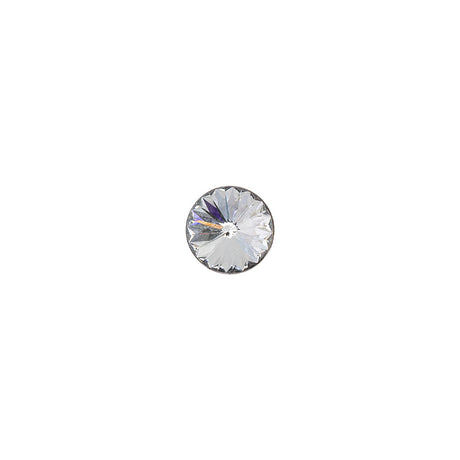 Vintage Swarovski Crystal and Silver Aluminum Finished Shank Back Button - 10L/6mm