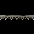 Vintage Czech Crystal and Jet Rhinestones in Silver Settings on White Mesh Trimming - 1.1875"