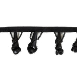 Vintage Black Glass Spikes Beaded Fringe - 1.125"