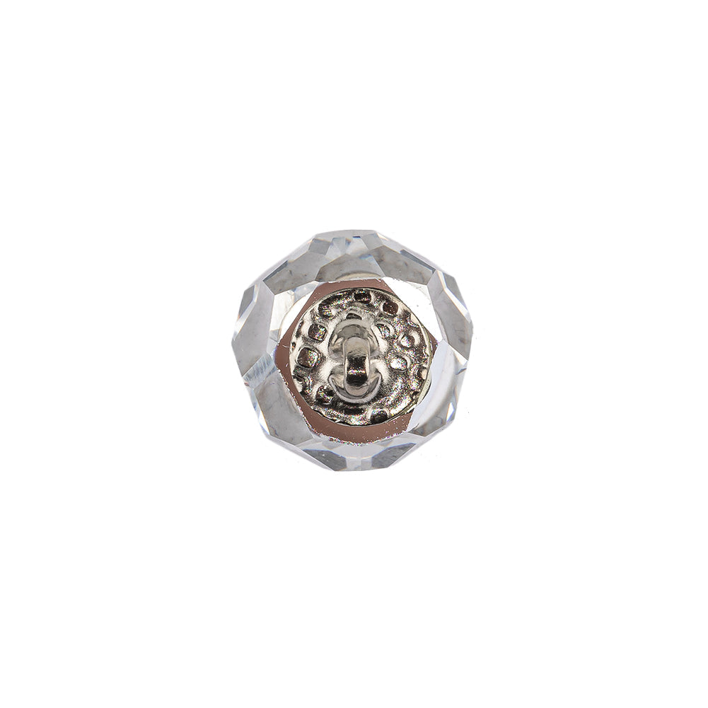 Vintage Swarovski Crystal Reverse Mirror Coated Faceted Shank Back Ball Button - 22L/14mm