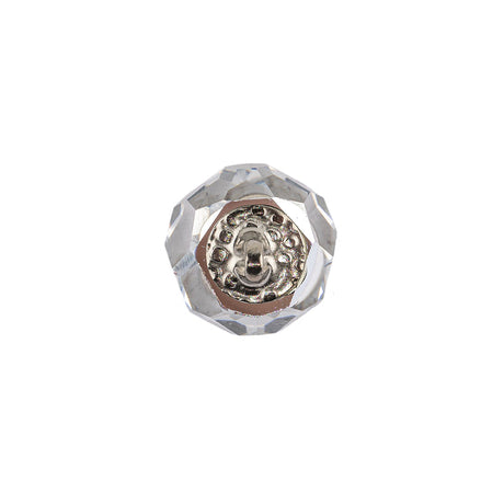 Vintage Swarovski Crystal Reverse Mirror Coated Faceted Shank Back Ball Button - 22L/14mm
