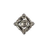 Vintage Swarovski Crystal Rhinestones and Gems, Silver Metal Square Shank Button - 30L/19mm