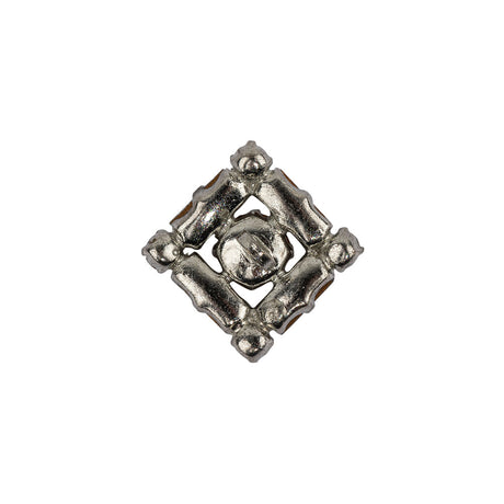Vintage Swarovski Crystal Rhinestones and Gems, Silver Metal Square Shank Button - 30L/19mm