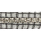 Vintage Two Row Crystal Rhinestones on Black Mesh Trimming - 1.375"