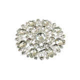 Vintage Crystal Rhinestones and Delicate Silver Metal Open Framework Ornament - 3.375"