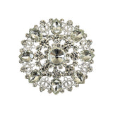 Vintage Crystal Rhinestones and Delicate Silver Metal Open Framework Ornament - 3.375"