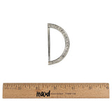 Vintage Rhinestone and Silver Half-Circle D-Ring - 2.5" X 1.25"