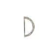 Vintage Rhinestone and Silver Half-Circle D-Ring - 2.5" X 1.25"