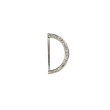 Vintage Rhinestone and Silver Half-Circle D-Ring - 2.5" X 1.25"
