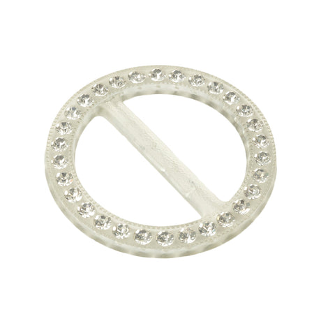 Vintage Crystal Rhinestones and Clear Circular Plastic Slider - 2"