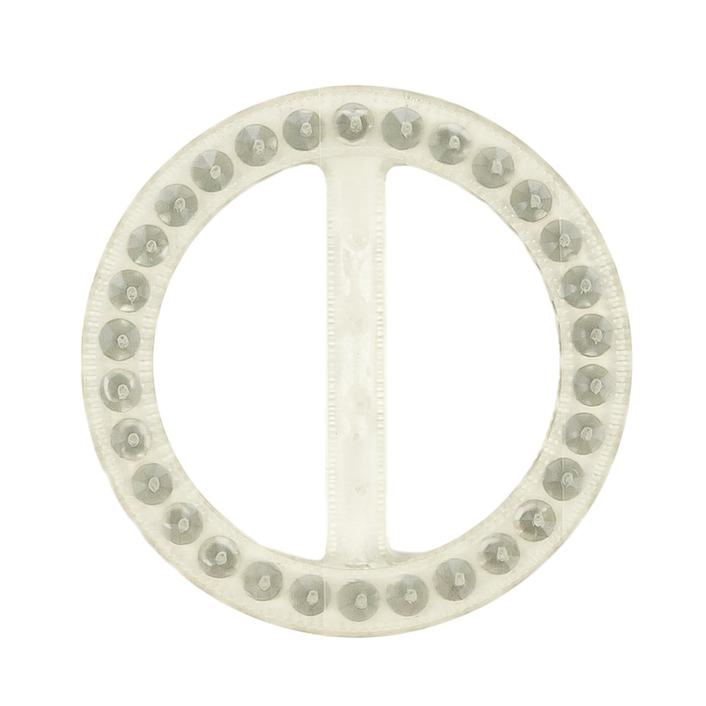 Vintage Crystal Rhinestones and Clear Circular Plastic Slider - 2"
