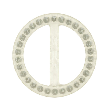 Vintage Crystal Rhinestones and Clear Circular Plastic Slider - 2"