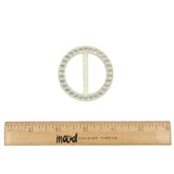 Vintage Crystal Rhinestones and Clear Circular Plastic Slider - 2"