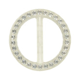 Vintage Crystal Rhinestones and Clear Circular Plastic Slider - 2"