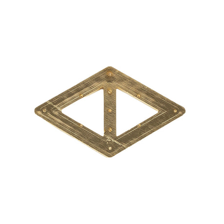 Vintage Crystal Rhinestones and Gold Plastic Diamond Shaped Slider - 1.25" x 2"