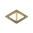 Vintage Crystal Rhinestones and Gold Plastic Diamond Shaped Slider - 1.25" x 2"