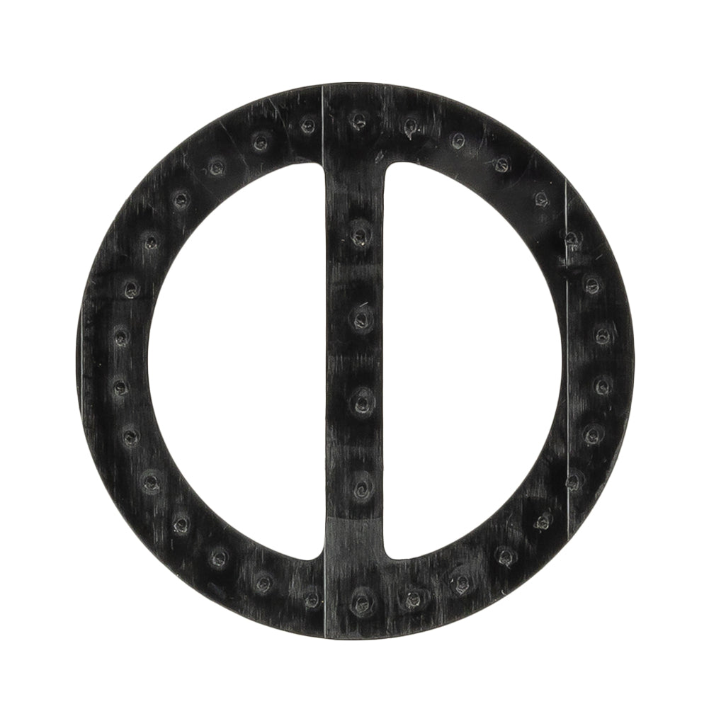 Vintage Crystal Rhinestones and Black Circular Plastic Slider - 2"