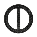 Vintage Crystal Rhinestones and Black Circular Plastic Slider - 2"