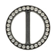 Vintage Crystal Rhinestones and Black Circular Plastic Slider - 2"