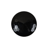 Vintage Jet Faceted Shank Back Glass Button - 35L/22mm